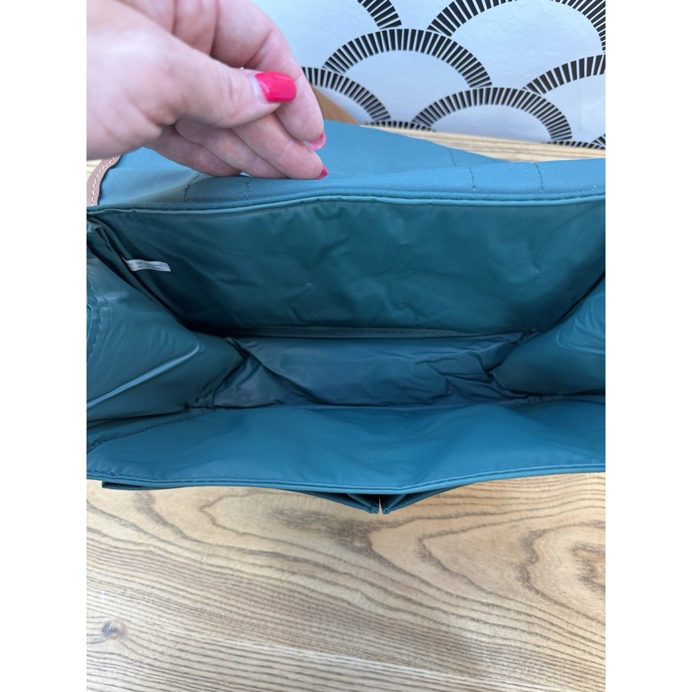 Vintage Polo Ralph Lauren Crossbody Bag Green Canvas Leather Trim Shoulder Strap - Picture 4 of 10